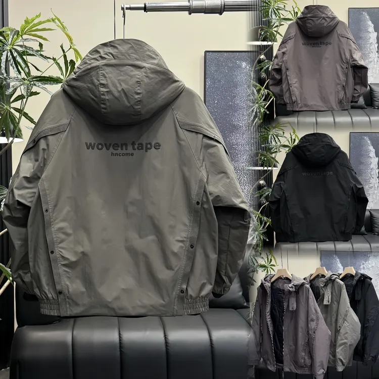 冬季品质羽绒服时尚冲锋衣百搭潮款宽松连帽男士羽绒外套77956