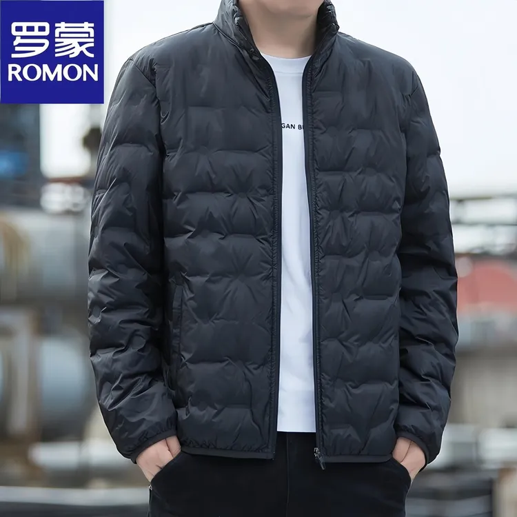 Romon/罗蒙新款商务立领羽绒服冬季爆款百搭鸭绒保暖防寒服外套男