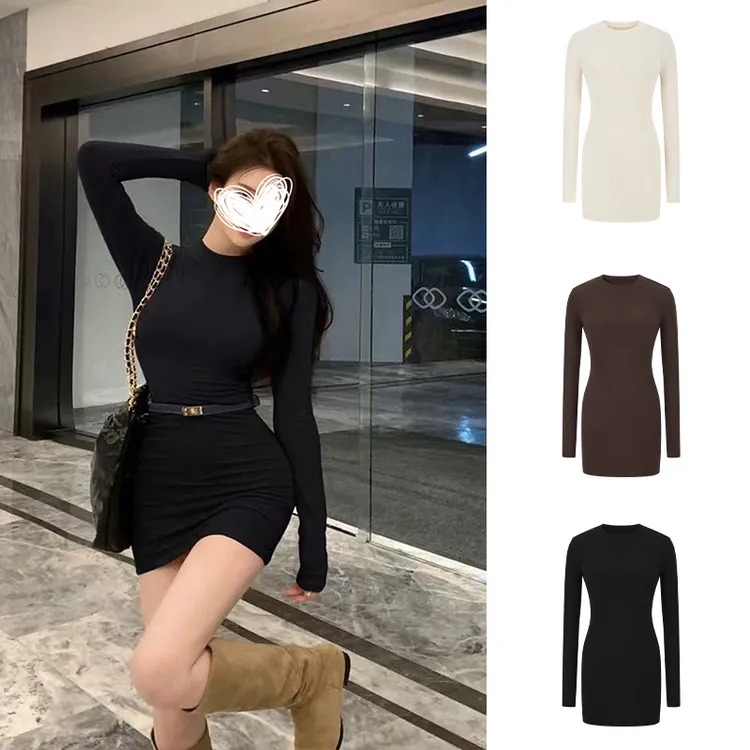 【运补6-8米】魔西女王辣妹性感双面绒连衣裙修身显瘦打底包臀短裙