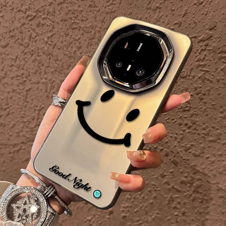 适用华为mate70rs非凡大师手机壳简约笑脸mate60pro保时捷60rs潮