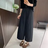 IMFLY金小金自制女装 休闲裤DYK2820秋季新款系带宽松九分气球裤