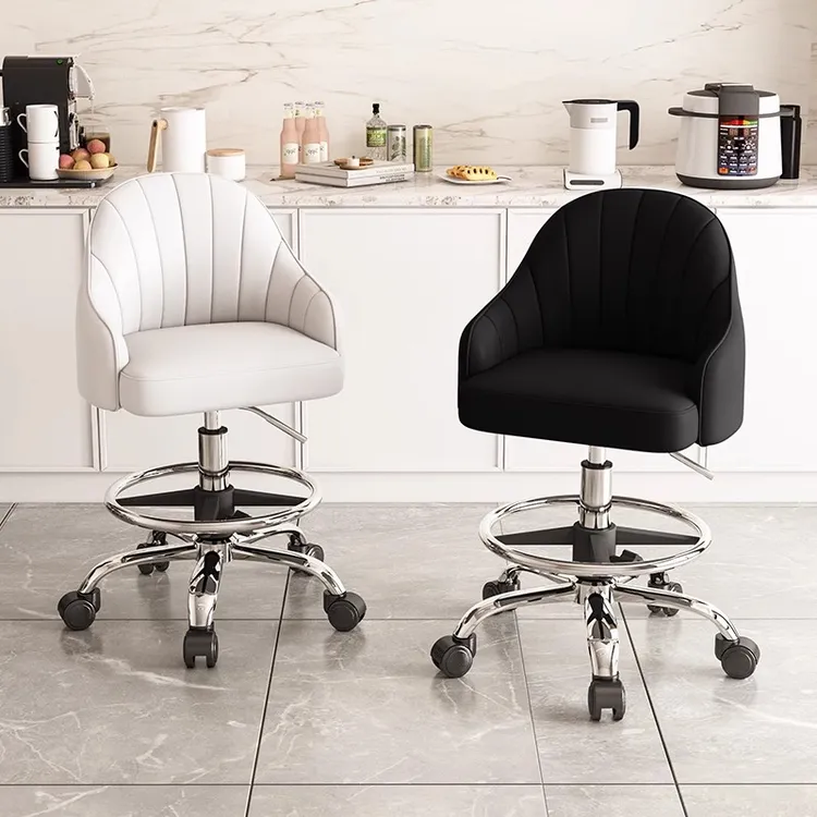 厨房椅子滑轮加高靠背吧台升降前台收银台专用牙科椅子厨房做饭凳