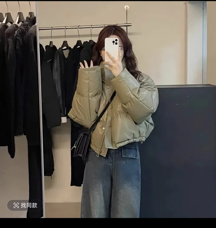 短款棉服免洗羽绒冬季新款小个子加厚立领面包外套潮流显瘦不臃肿