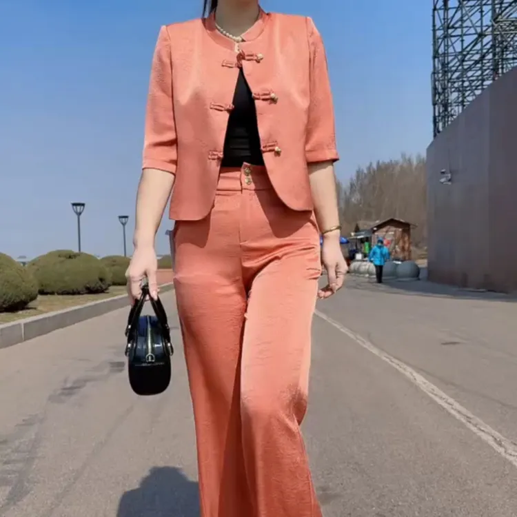 民族风套装女夏季气质网红洋气时尚春夏中袖