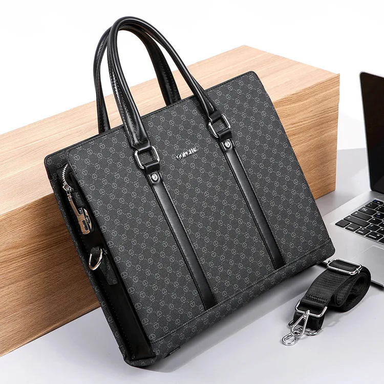 防水手提商务公文包大容量密码锁防盗男包高档单肩包会议文件袋