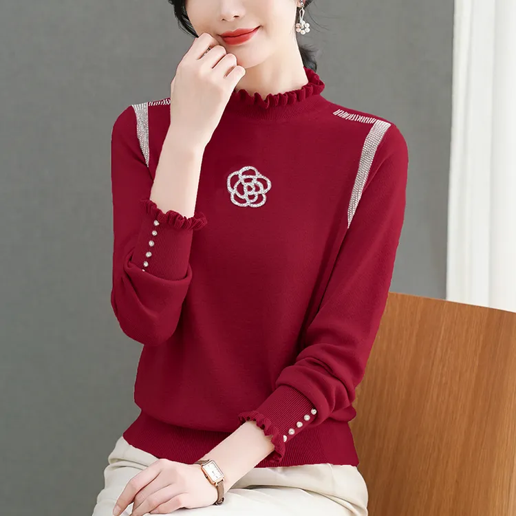 木耳领别致上衣百搭时髦气质女装针织衫2025新款春季高档漂亮毛衣