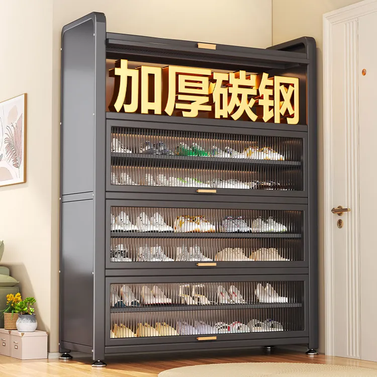 家用钢制鞋柜多层大容量收纳柜一体靠墙爆款入户门口玄关储物鞋架