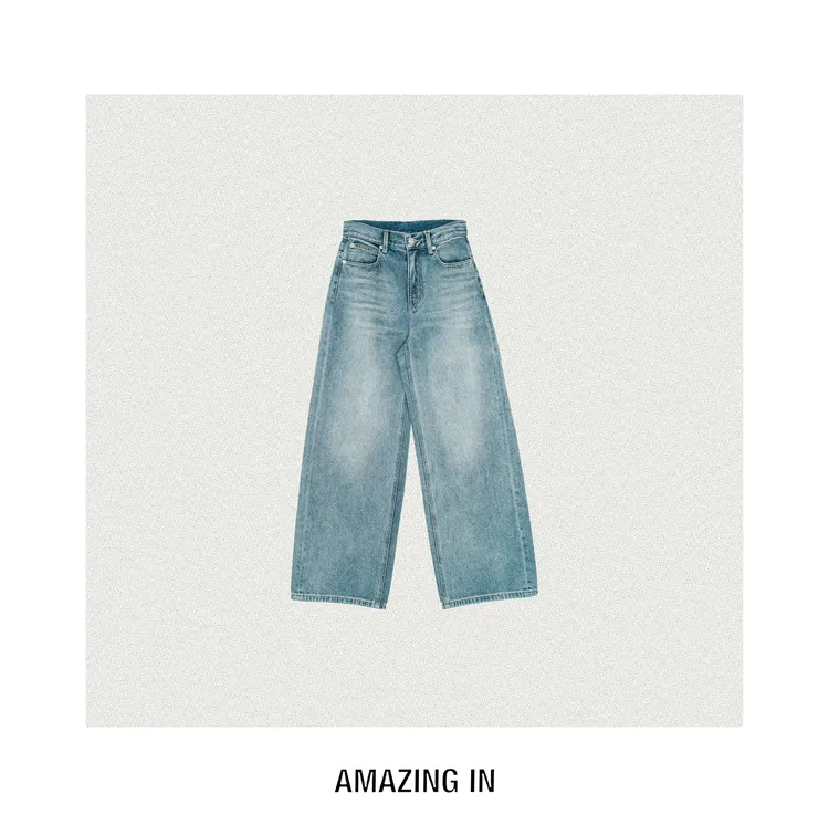 AMAZING IN | 1oo%土耳其棉 | 做旧牛仔裤女A250617-AI55BDTY8807