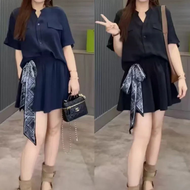 5809两件套时尚洋气遮肉显瘦百搭减龄夏季新款