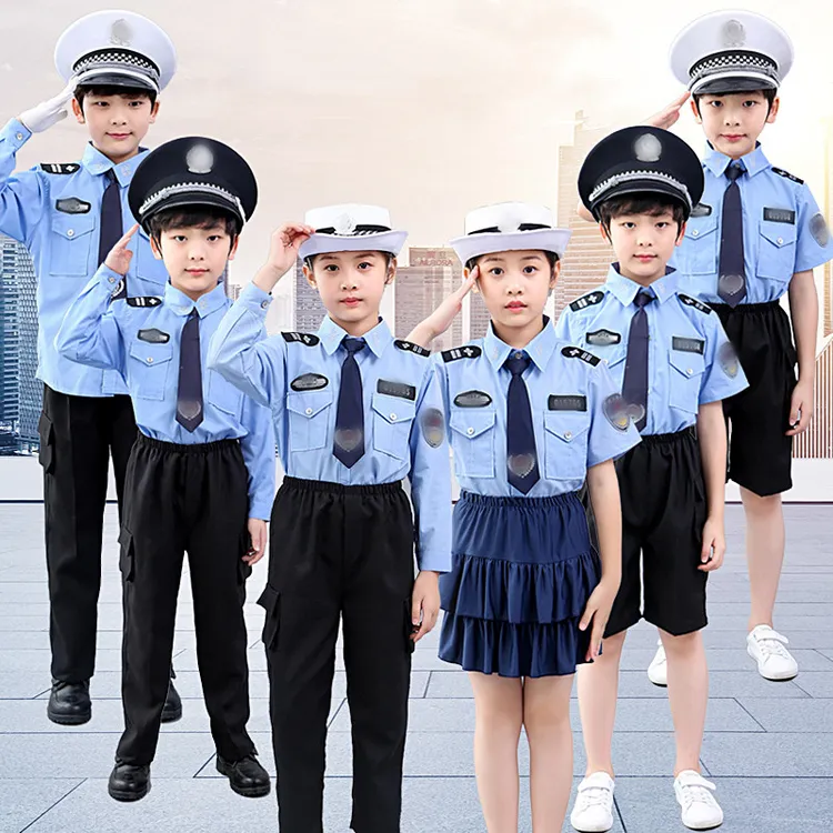 儿童警察服套装小交警公安黑猫警长警官角色扮演幼儿园六一演出服