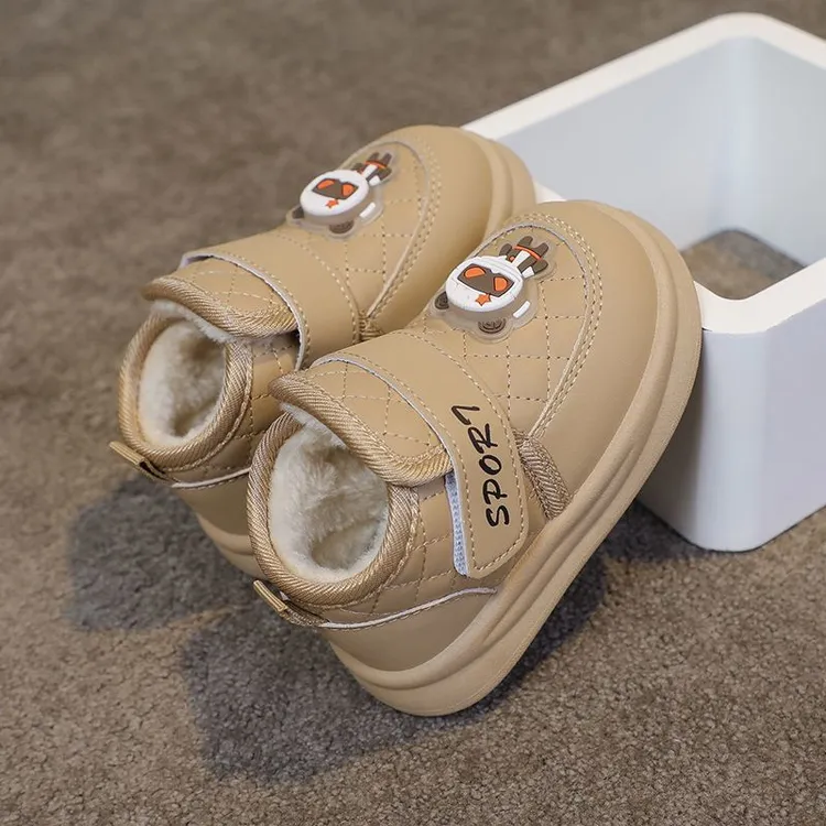 冬季儿童棉鞋卡通时尚亮灯男童运动鞋女童加绒加厚雪地靴宝宝棉靴