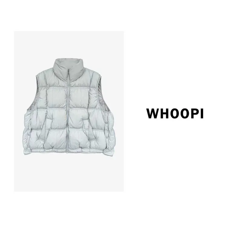 【Whoopi】【轻暖雪宝】轻盈保暖90白鸭绒立领马甲外套