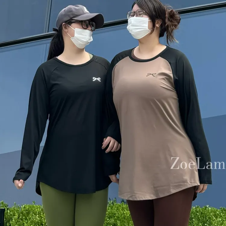 ZoeLamer【速干透气】双拼色秋冬健身长袖女超遮肉显瘦跑步训练上衣