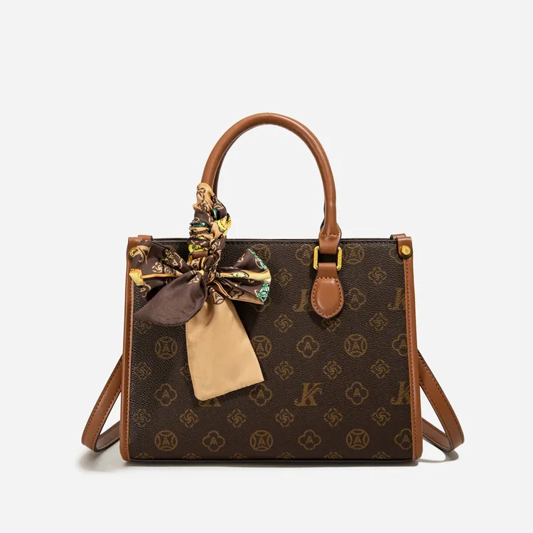 托特包包女新潮时尚百搭斜挎包手提包高级感通勤印花方包通勤大包