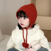 宝宝帽子毛线帽护耳帽森系户外民族风保暖加厚秋冬加厚出游ins