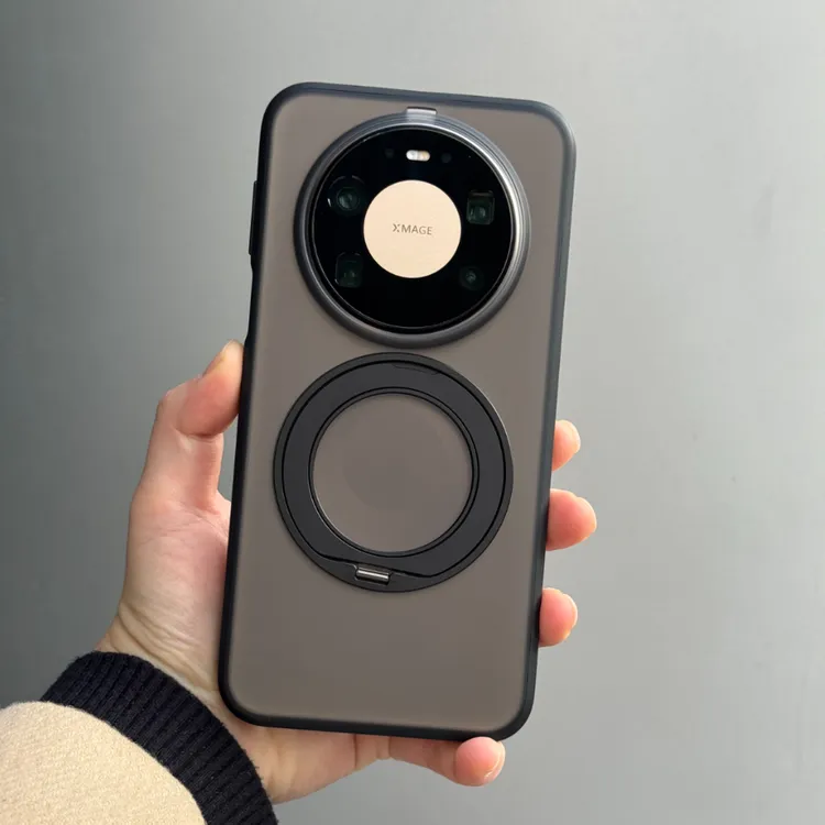 T1适用mate80promax旋转棘轮阻尼音磁吸纯平支架防摔亲肤软手机壳