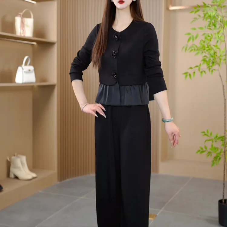 25089春季新款时尚气质显瘦修身收腰法式两件套套装