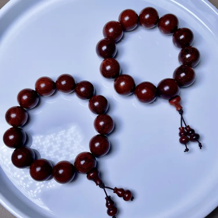 印度小叶紫檀老料 原汁原味无胶无蜡 高油高油老料手串