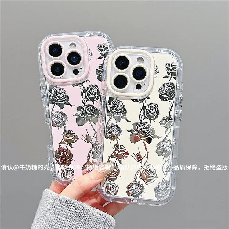 镜面奶油壳适用苹果17/iPhone/华为荣耀/OPPO/VIVO/小米手机壳潮