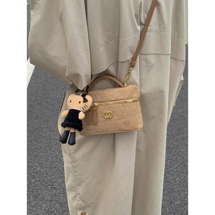 可爱混搭名媛少女甜心优雅小香风奢华甜美复古菱格手提包女包