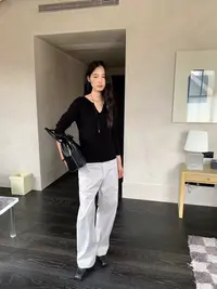 28144翻领长袖圆领针织衫长袖毛衣打底衫衣长58