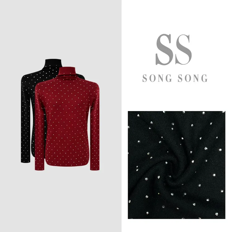 SONG-原创【星缀红笺】新款保暖满钻“绵羊毛”高级感柔软上衣