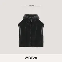W.Diva【双界诗】美国宝嘉美天鹅绒级短二双面穿水貂马甲54C243241