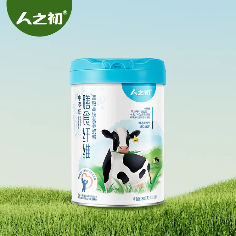 人之初中老年膳食纤维高钙高铁营养奶粉800g