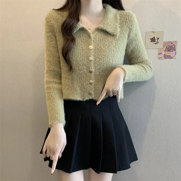 女毛针织衫秋季女设计感洋气款配牛仔裤上衣显瘦女装开衫小香风