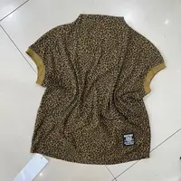 25195常规豹纹印花复古港风短款常规款T恤圆领女士