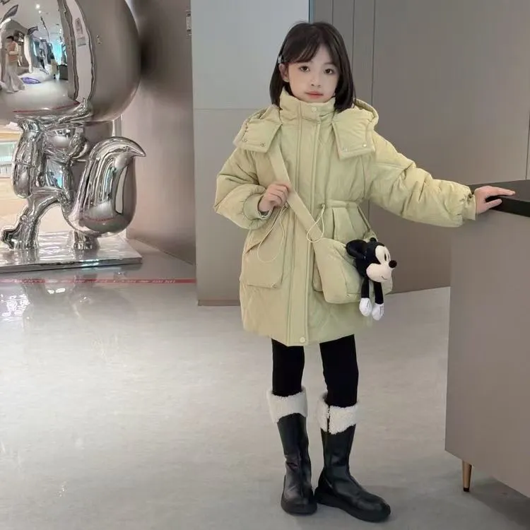 女童棉服冬季2025新款洋气儿童加厚棉袄女孩韩版冬装加绒棉衣外套