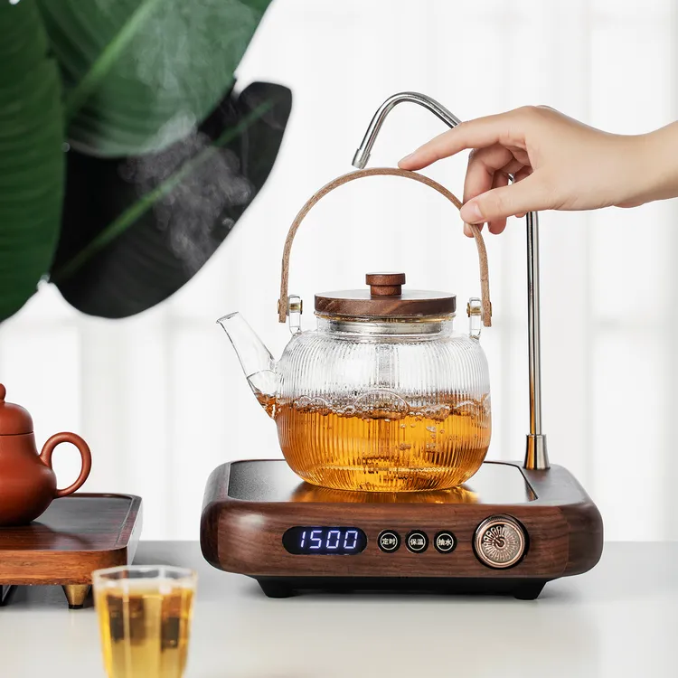 胡桃木煮茶壶2025新款自动上水一体家用高端烧水电陶炉围炉煮茶器