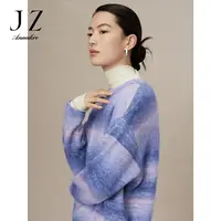 【丽公主专享】玖姿安娜蔻JTDD31060时髦渐变圆领落肩长袖柔软亮片