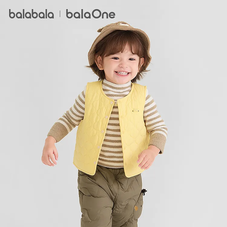 【balaOne】巴拉巴拉儿童马甲宝宝背心上衣新款童装2025秋冬简约