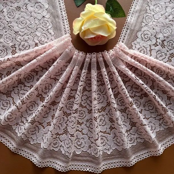 24厘米宽同款三色小朵玫瑰蕾丝花边装饰花边辅料加宽蕾丝边布料