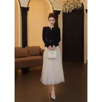 【温迪专属】赫本风通勤套装裙女秋季新款温柔甜韩版西服半裙JX1578
