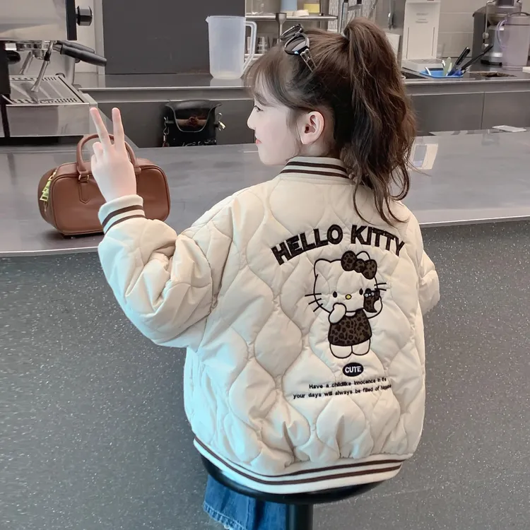 女童外套2025新款秋冬款儿童网红洋气时髦夹棉加厚冬装棒球服上衣