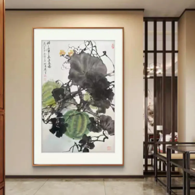 客厅玄关歺厅挂画四尺三开手绘作品纯画芯未装裱不带框