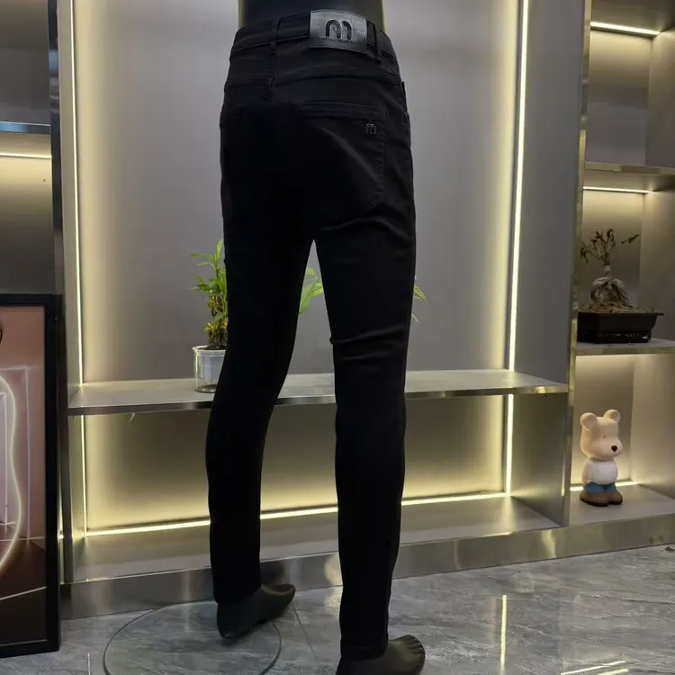 秋季拉链修身小脚欧美简约免烫牛仔裤休闲裤弹力高弹黑牛秋冬