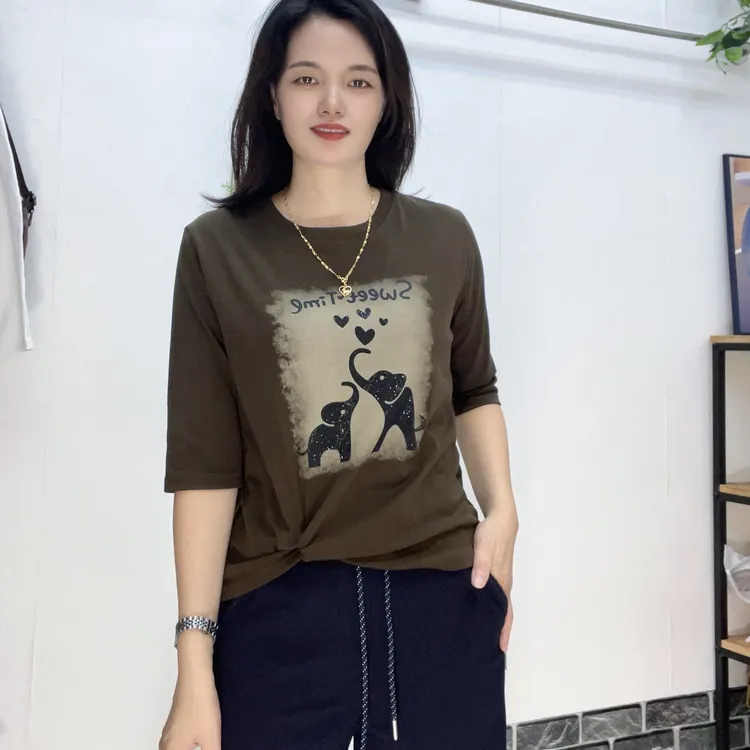 早秋新款中袖上衣9982
