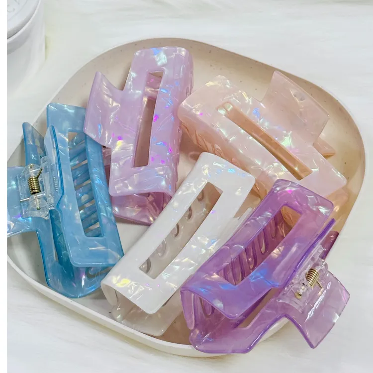 日韩ins少女风百搭抓夹法式简约发夹网红糖果色醋酸中号抓夹