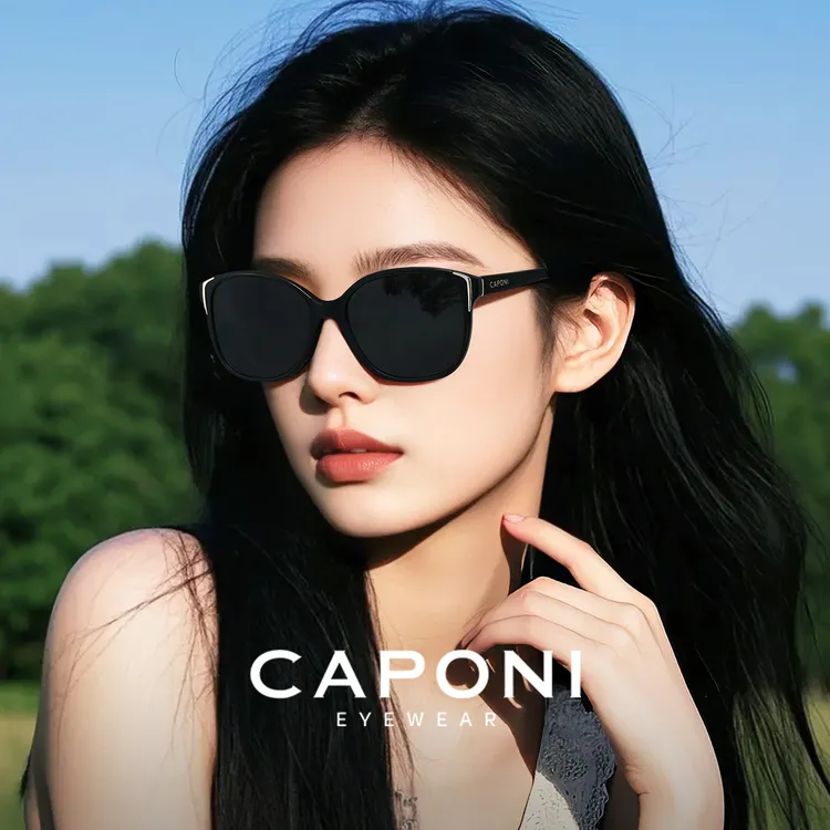 方圆大框猫眼墨镜女2025新款高级感显脸小防紫外线偏光太阳眼镜男