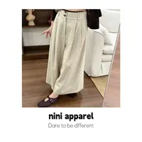 NiNi:高端设计师品牌冬款麻感羊毛八分阔腿裙裤～