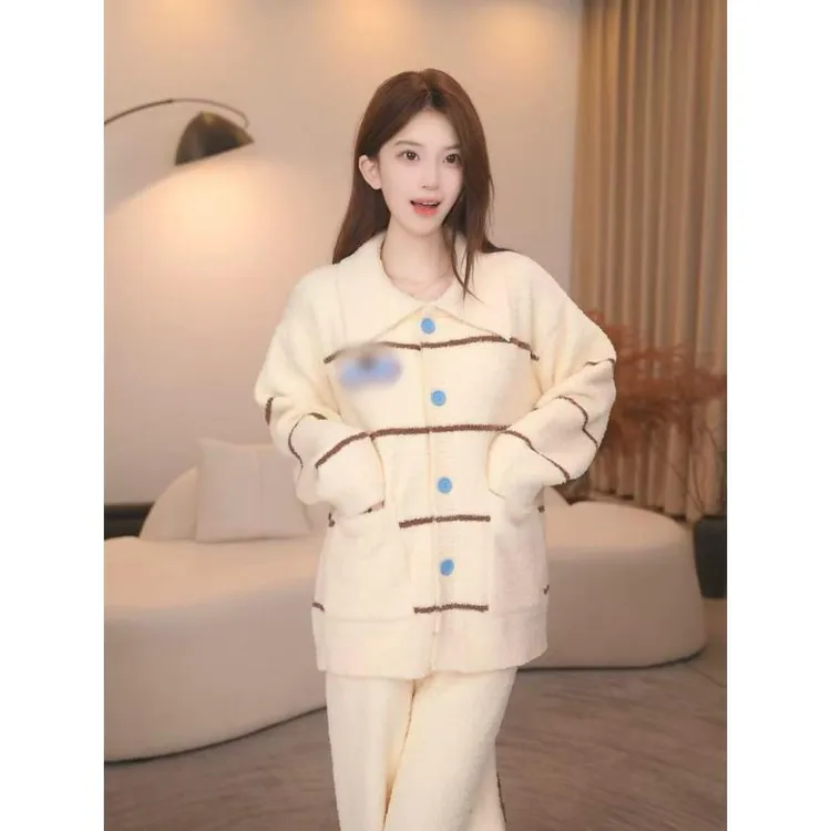 板栗小姐【皮卡皮卡】2025冬季上新长袖甜美风睡衣女套装可外穿