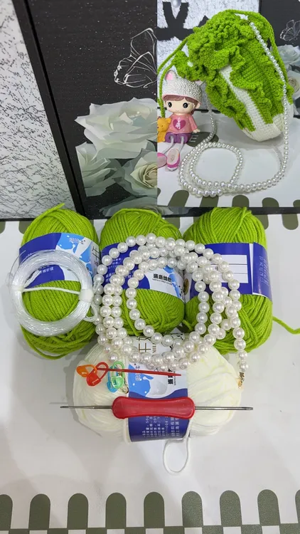 （材料包需要自己编织）手工编织白菜（百财）包包DIY材料包时尚百搭
