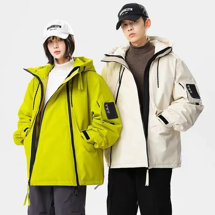 男女同款情侣款2025新款冬季中长款时尚户外工装保暖外套羽绒服