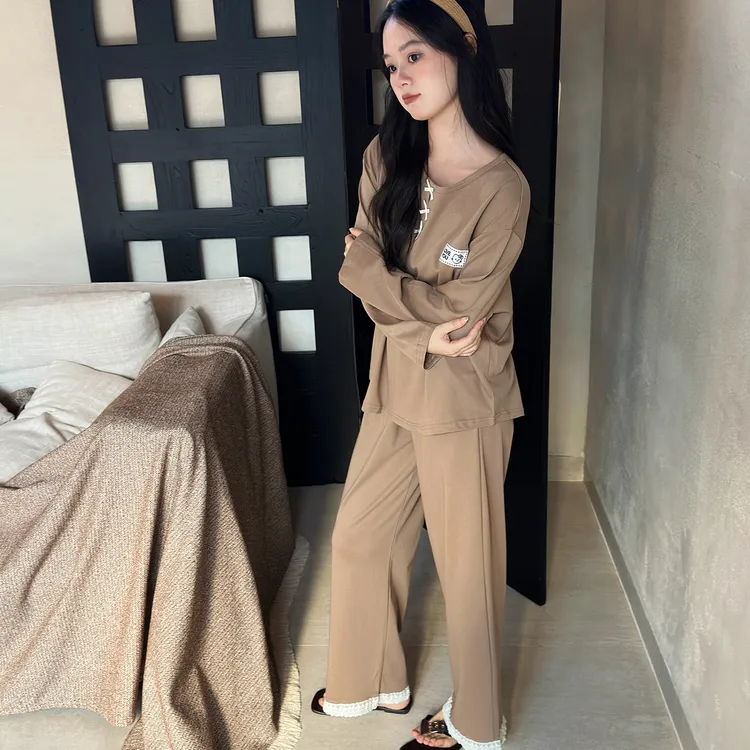 及好睡衣女款春秋季2025年新款纯棉长袖宽松甜美可外穿家居服套装