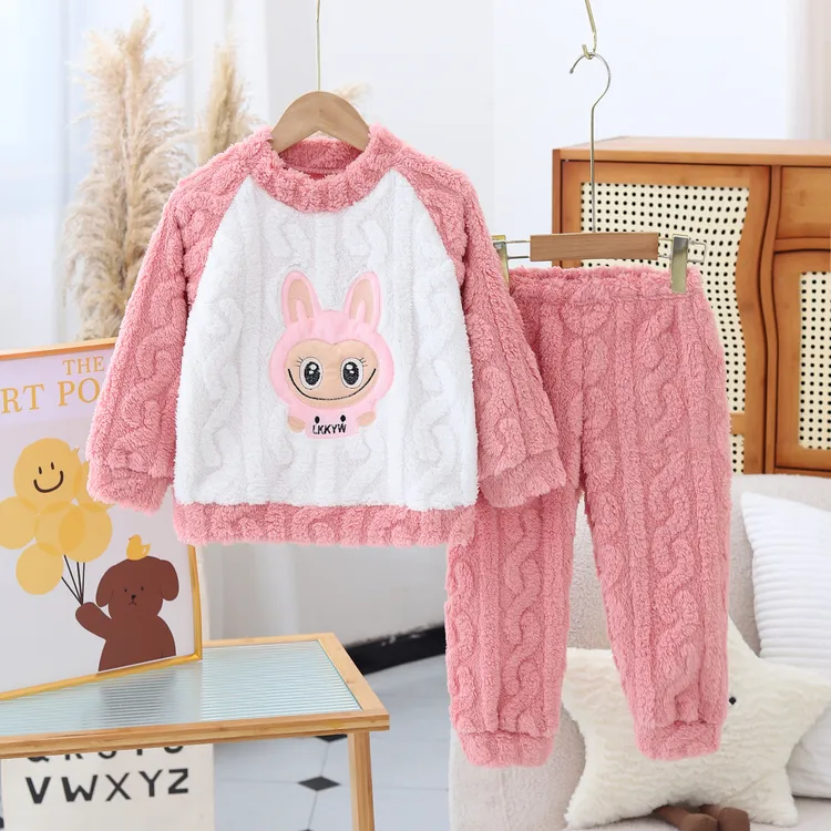 【保暖家居服】儿童舒棉绒宝宝家居服男女童圆头保暖秋冬睡衣