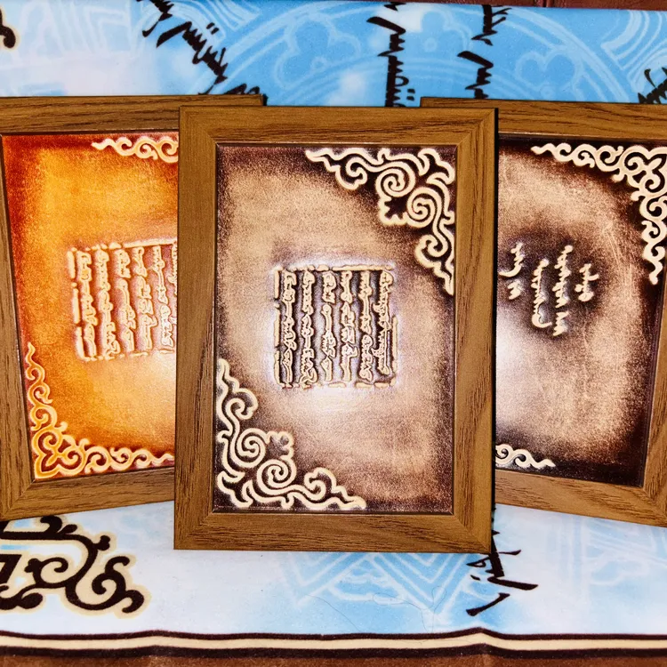 蒙古元素皮质摆画，伴手礼、纪念品