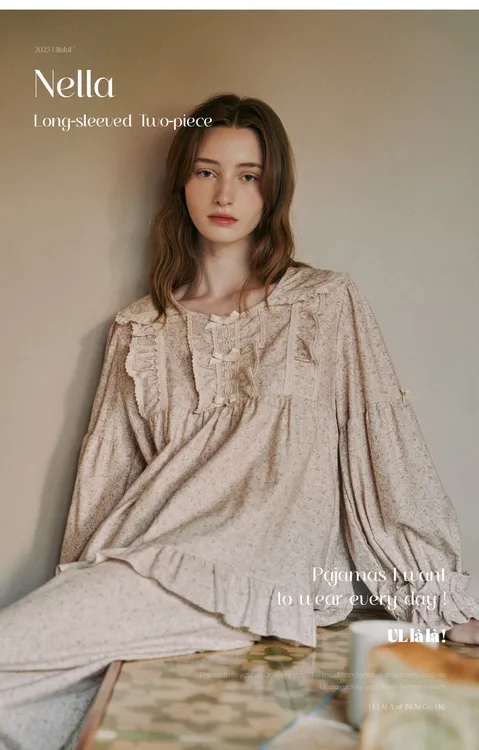 ULLALAUllala乌拉拉韩国品牌正品睡衣，秋冬季新款碎花套头25244